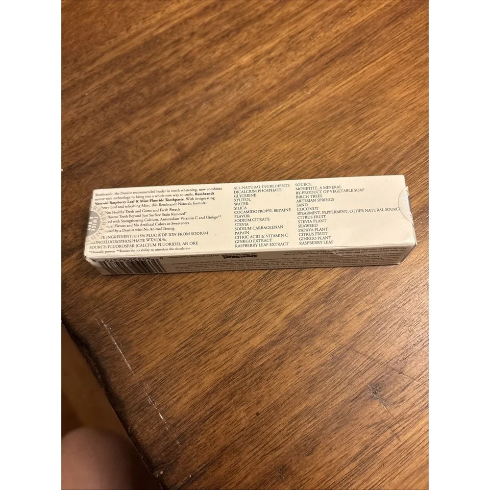 Rembrandt Naturals Whitening Fluoride Raspberry Mint 3 Oz NIB Vtg & Discoed 1999